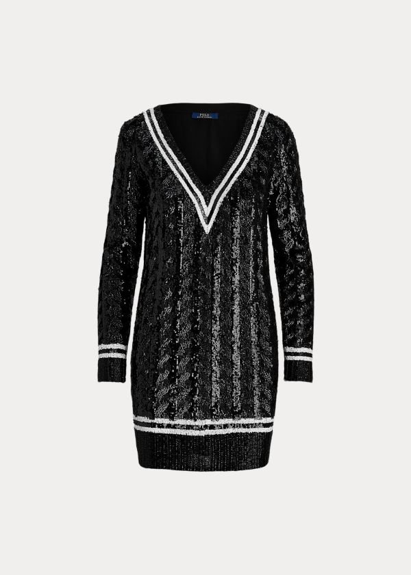 Women's Polo Ralph Lauren Sequined Cricket Sweat Dresses | 268513GCV